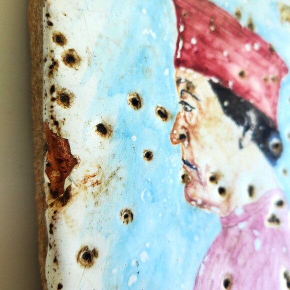 Duke de Montefelto Portrait Copy Hand-Painted Ceramic Tile - Picture 8 of 13